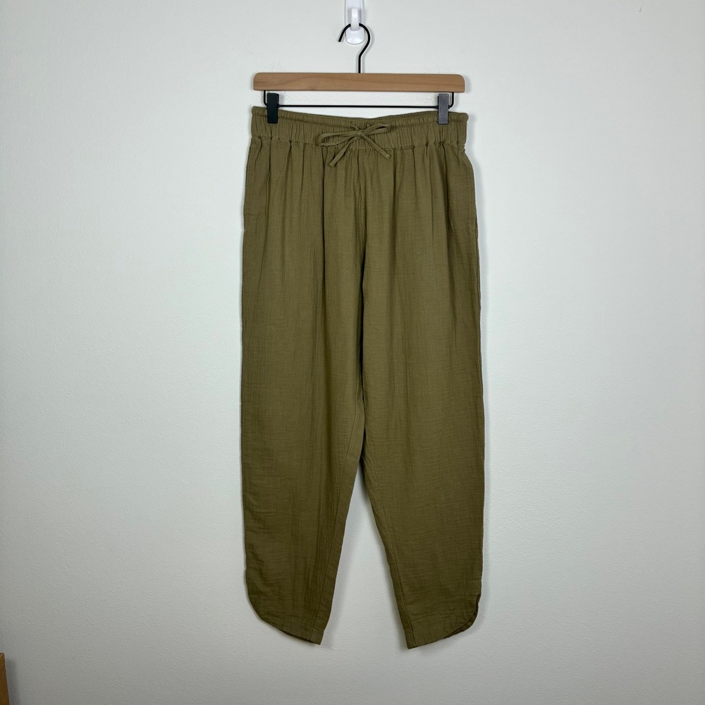 Pact Organic Coastal Double Gauze Tapered Pull On Pant Cropped Women's Medium